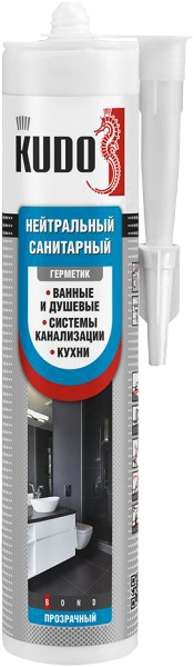 Герметик KUDO нейтральный прозр. (метал., зеркала, агрес. среда)  280 мл. (12)