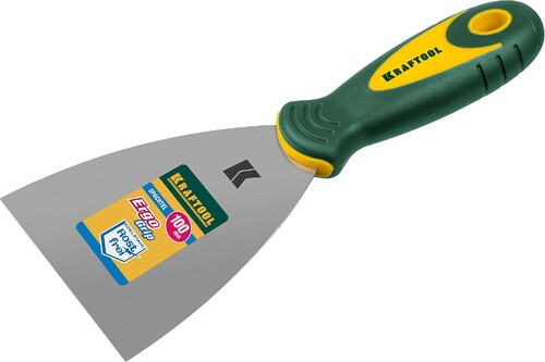 Шпатель KRAFTOOL нерж. с двухкомпон. ручкой  100 мм (арт.10035-100)(4)