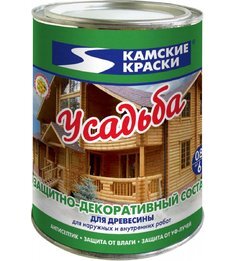 Пропитка Камские краски "Усадьба" зеленая ель 0,8л.