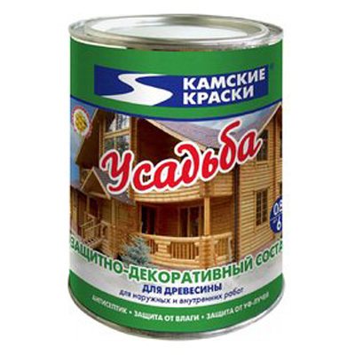 Пропитка Камские краски "Усадьба" эбеновое дерево 0,8л.
