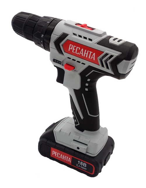 Шуруповерт-дрель Ресанта ДА-18-2ЛК / ДА-50Л2-18А 18V (2 аккум, 2 Ah) кейс (75/14/9)