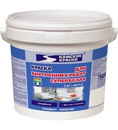 Краска ВД КАМСКИЕ КРАСКИ д/внут. работ Супербелая  1,4кг