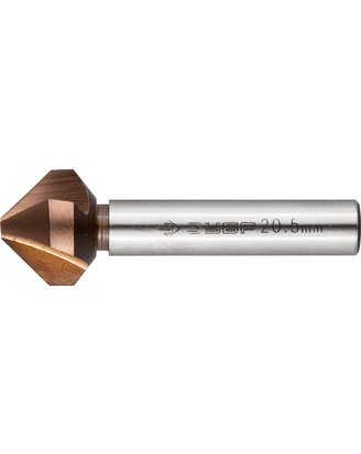 Зенкер ЗУБР Кобальт М10 d-20.5*63, хвостовик 10мм (арт.29732-10)