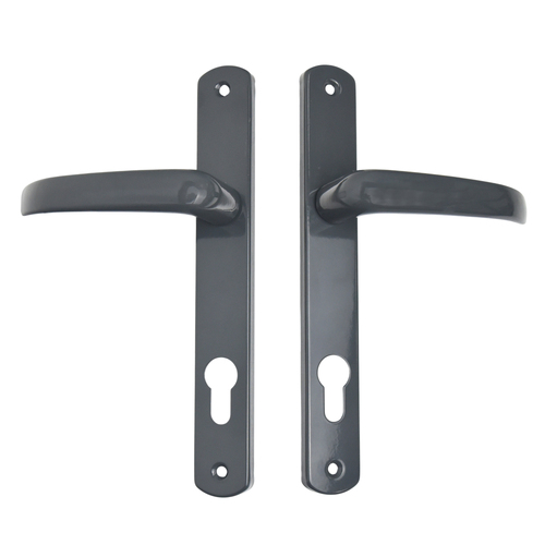 Ручки на планке S-Locked д/ПВХ дверей 85мм 750 подпружин. (серая) (122489)