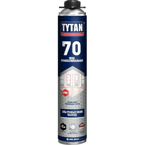 Пена монтажная TYTAN 70 870 мл ПРОФ (выход 70л) (18535) (12) ТУРЦИЯ