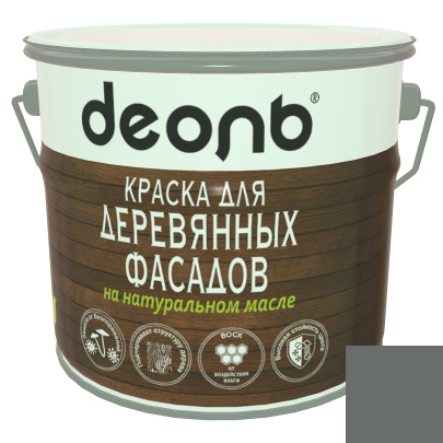Краска д/деревянных фасадов на натуральном масле базальт ТМ "ДЕОЛЬ" 2,7л