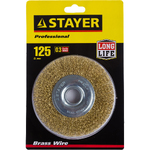Щетка STAYER д/МШУ диск. 125/22мм витая латунир. сталь (арт.35122-125)