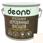 Краска д/деревянных фасадов на натуральном масле белая ТМ "ДЕОЛЬ" 2,7л