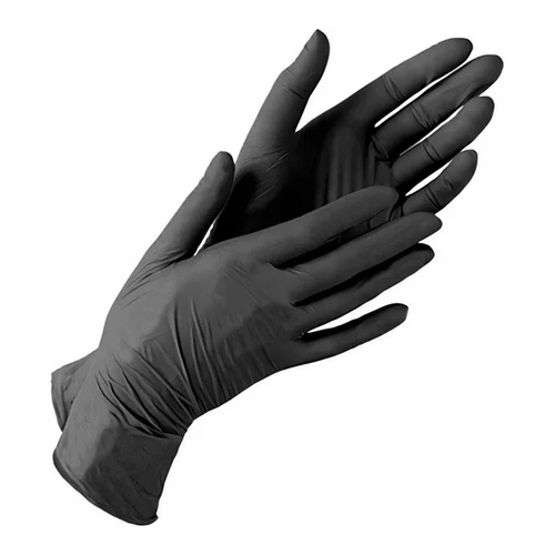 Перчатки нитриловые Foxy Gloves размер L черные неопудр.одноразовые