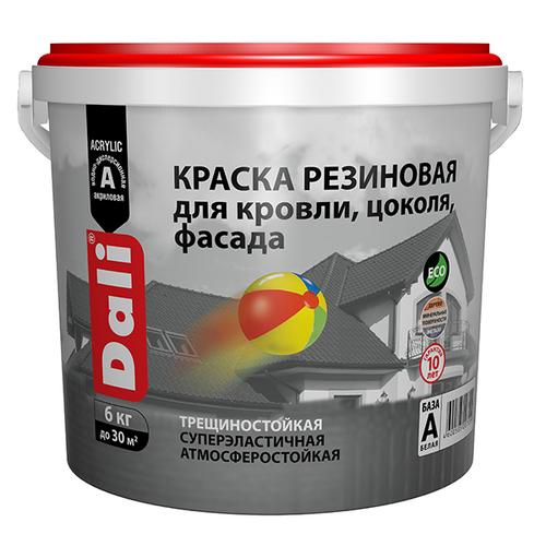 Краска резиновая д/кровли/ цоколя/ фасада DALI серый графит 6кг (Рогнеда)