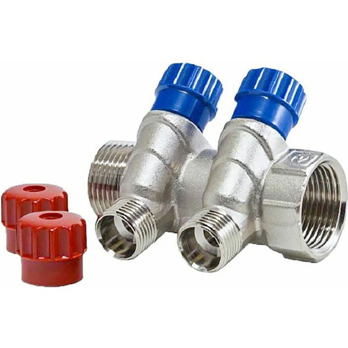 Коллектор Valtec 3/4 х 1/2 2-вых. (нар.рез) с регул.кранами (VTc.560.N.0502)