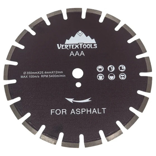 Диск алмаз. Vertextools 350*25.4 сегментный, по асфальту (05-4541)