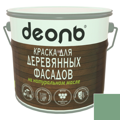 Краска д/деревянных фасадов на натуральном масле нефрит ТМ "ДЕОЛЬ" 0,75л