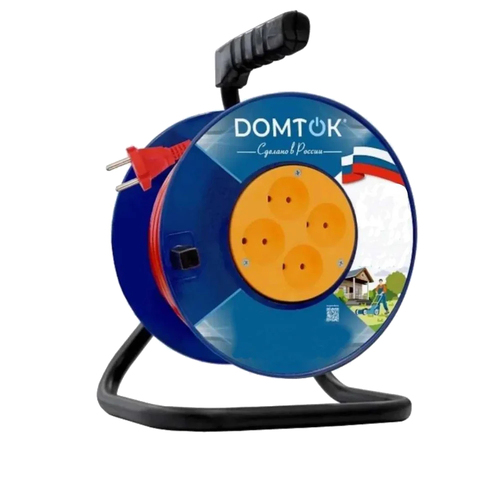 Удлинитель DOMTOK АРКТИК КГ 3 х 1,5 30м 4 гнезда 16А/3,5кВт катушка (2582)