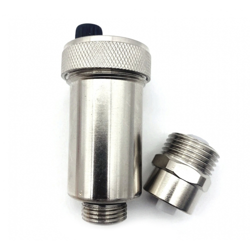 Клапан д/выпуска воздуха прямой 3/8 х 1/2 Vieir PF504 с отсек.клапаном хром.