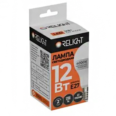 Лампа светодиодная Relight  A60-12W 220V 4000K Е-27